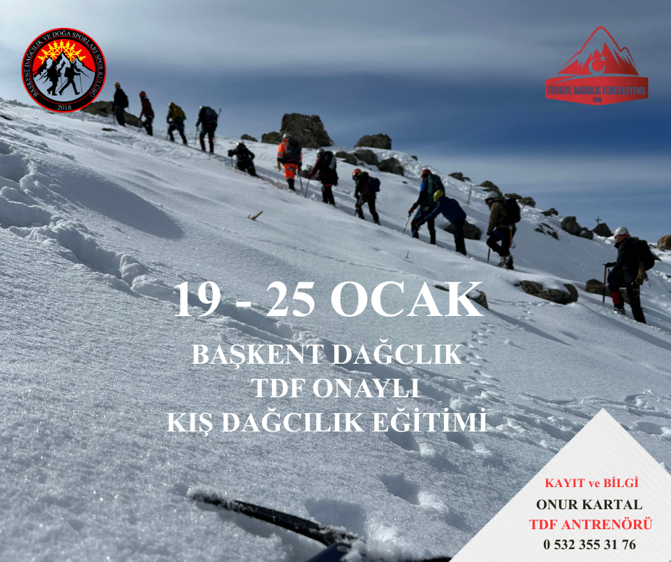 19-25 Ocak 2026 TDF Onaylı Kış Dağcılık Eğitimi